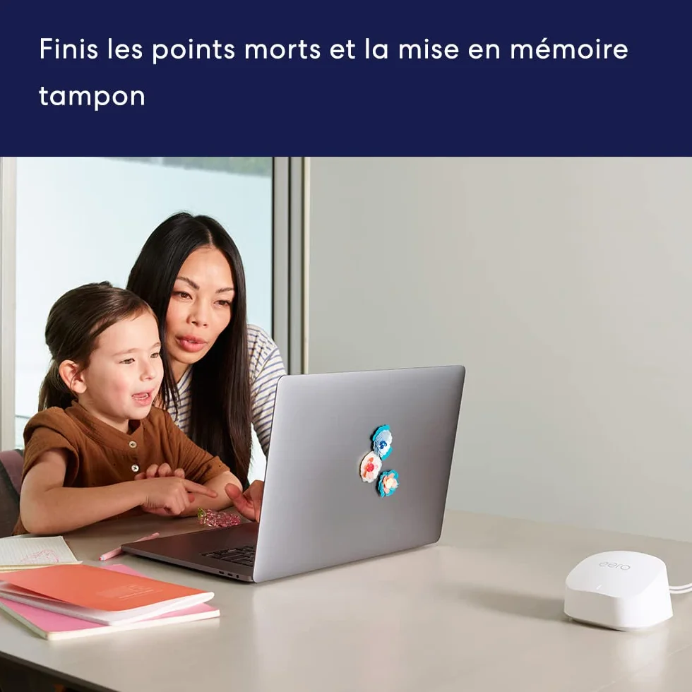 Routeur Wi-Fi maillé Amazon eero 6+ | Ethernet 1,0 Gb/s | Couvre jusqu'à 420 m² | Possibilité de connecter plus de 75 appareils | Lot de 3 | Modèle 2022