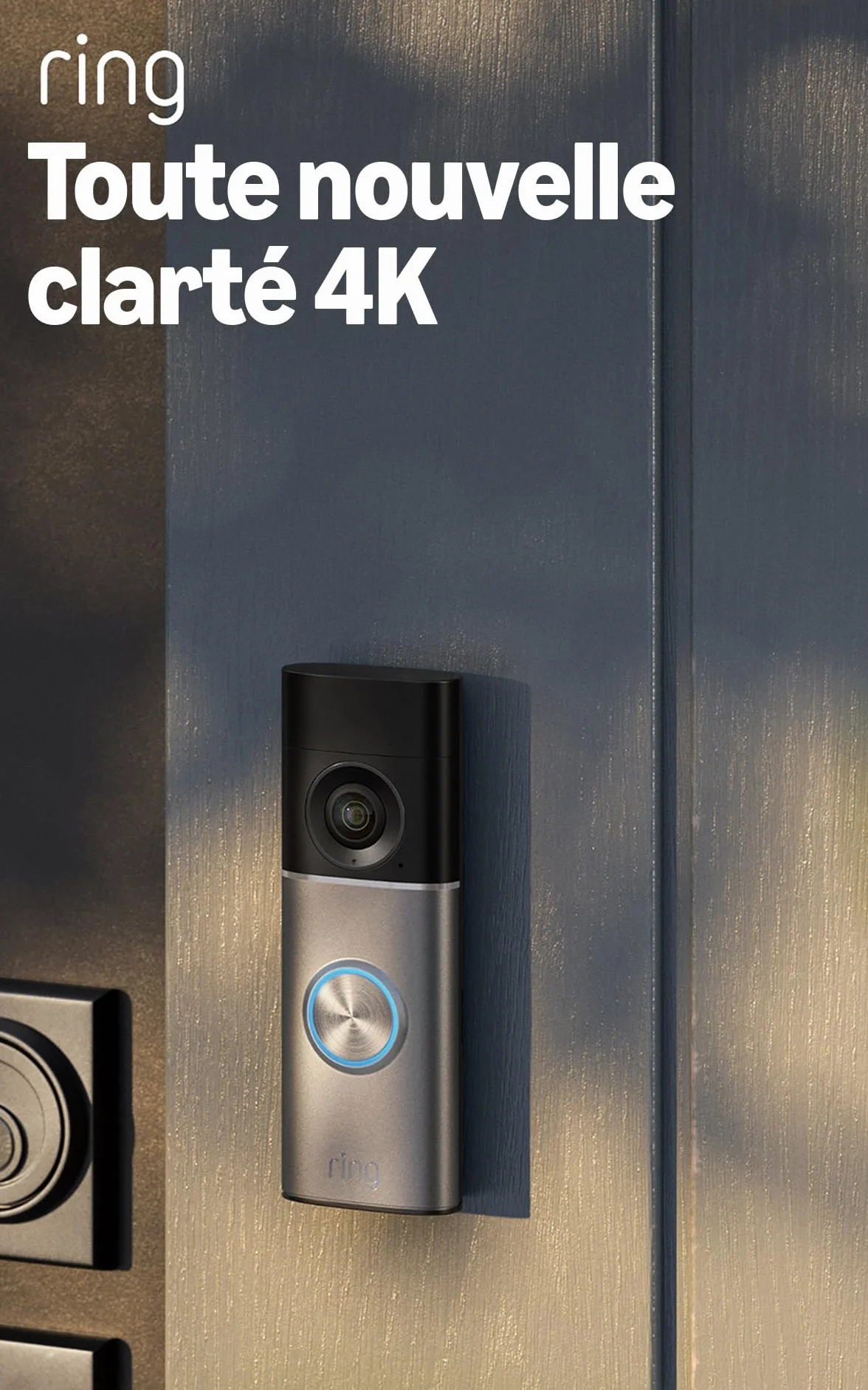 Sonnette vidéo Pro filaire (Wired Video Doorbell Pro, nouvelle génération) | Installation filaire | Sonnette vidéo | Retinal 4K, Zoom 10x | Essai gratuit de 30 jours de l'abonnement Ring