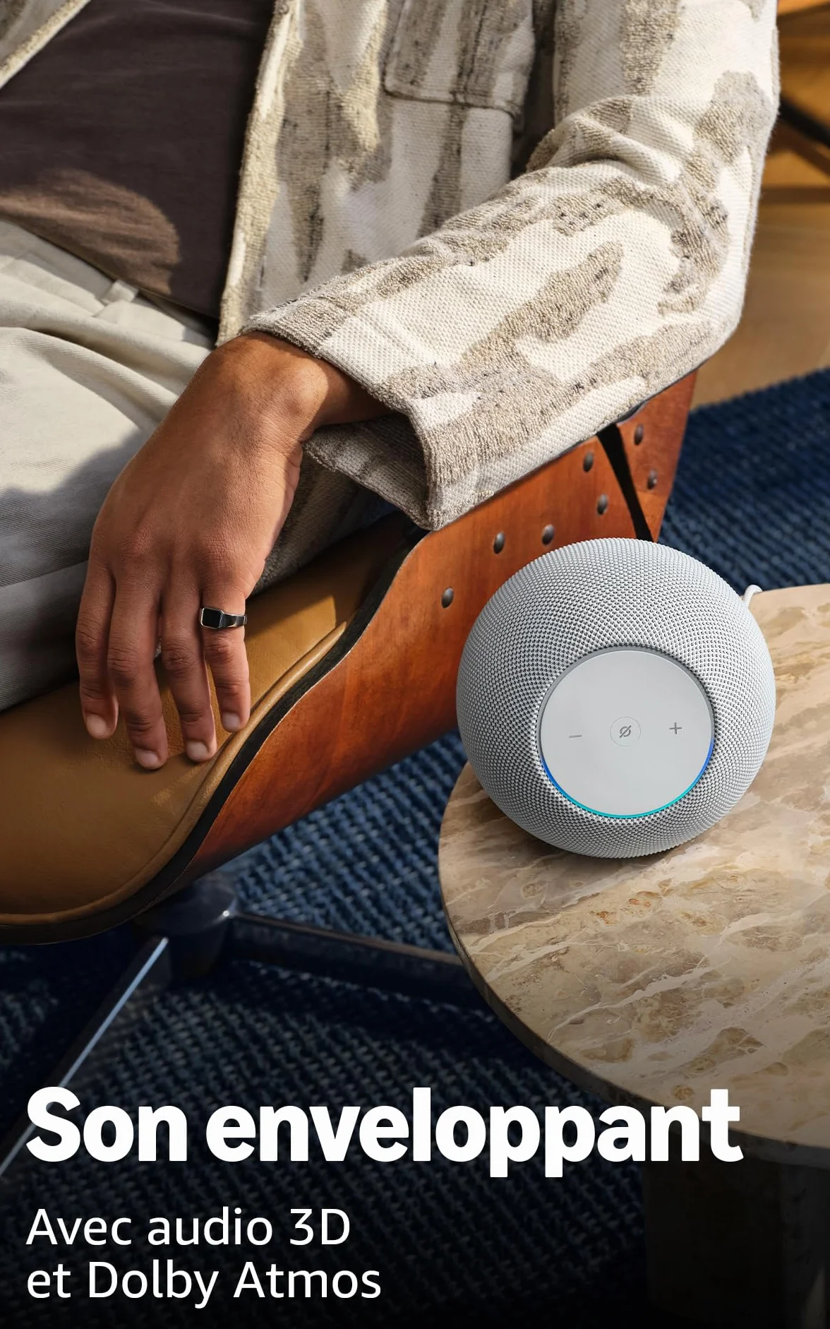 Amazon Echo Studio (nouvelle génération) : format compact, audio 3D immersif et Dolby Atmos (graphite), avec accès anticipé à Alexa+