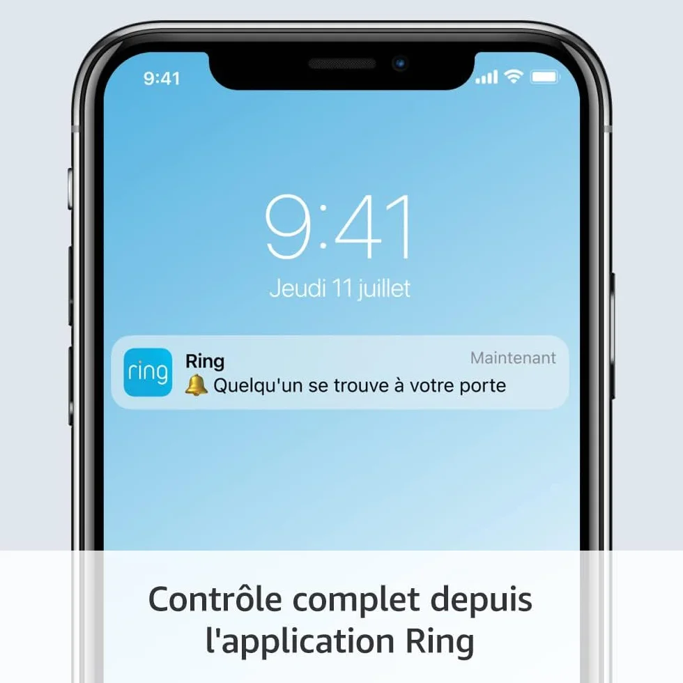 Ring sonnette vidéo Plus sans fil (Battery Video Doorbell Plus) | Caméra sonnette vidéo sans fil à installer soi-même avec vidéo HD 1536p, batterie rechargeable | Facile à installer (5 min)