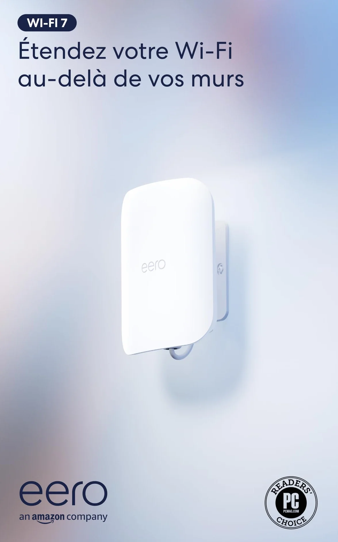 Routeur Wi-Fi maillé bibande Amazon eero Outdoor 7 (nouvelle génération) : résistance aux intempéries IP66, couvre jusqu'à 1390 m² en extérieur, adaptateur PoE+ 30 W inclus (1 pièce)