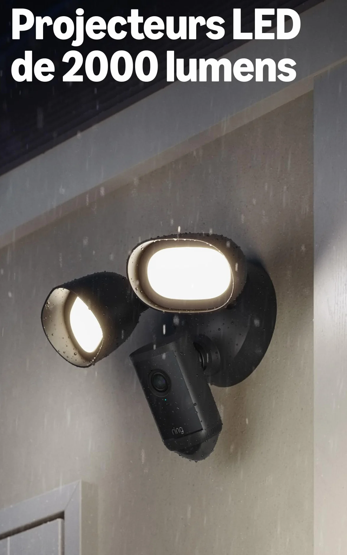Ring Caméra Floodlight Pro (Floodlight Cam Pro, nouvelle génération) | Caméra de surveillance extérieure | Retinal 4K, Zoom 10x, 2000 lumens | Essai gratuit de 30 jours de l'abonnement Ring
