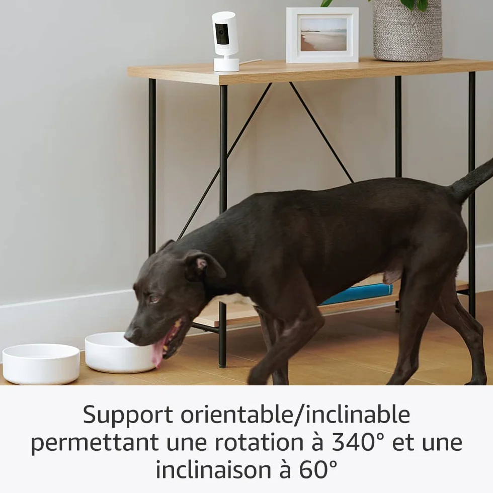 Ring Support orientable/inclinable pour Stick Up Cam Plug-In | Intérieur/extérieur (adaptateur secteur et caméra non inclus) | Blanc