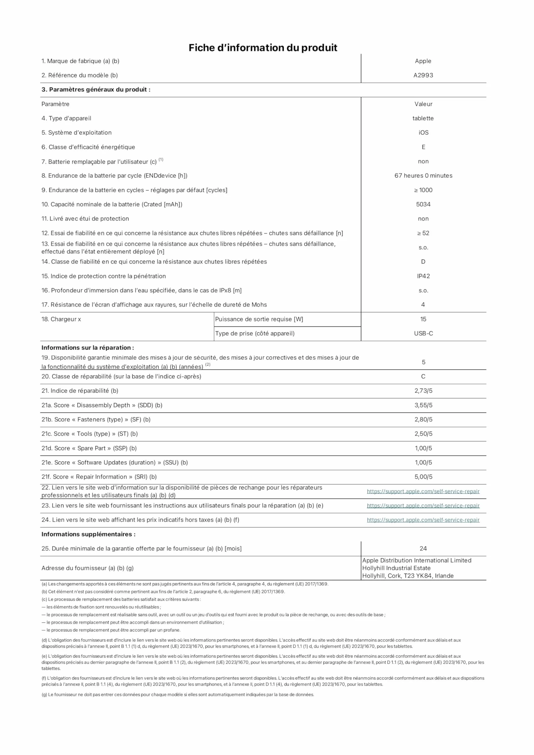 Apple iPad Mini (A17 Pro) : Écran Liquid Retina 8,3 Pouces, 256 Go, Wi-FI 6E, caméras Avant/arrière 12 Mpx, Touch ID, autonomie d’Une journée - Gris sidéral