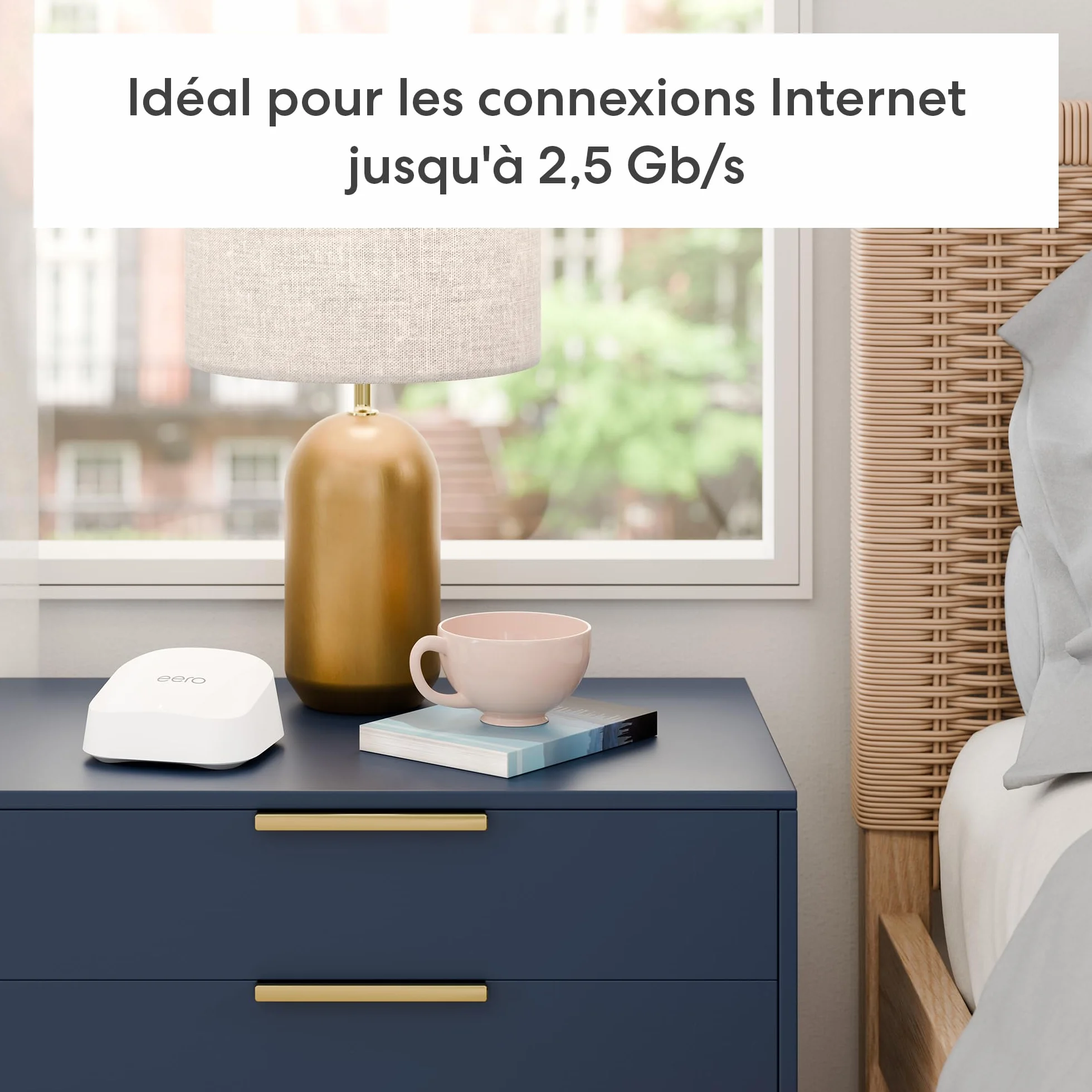 Routeur Wi-Fi 7 maillé bibande Amazon eero 7 (dernier modèle) : prise en charge des connexions Internet jusqu'à 2,5 Gb/s, couverture jusqu'à 560 m², lot de 3