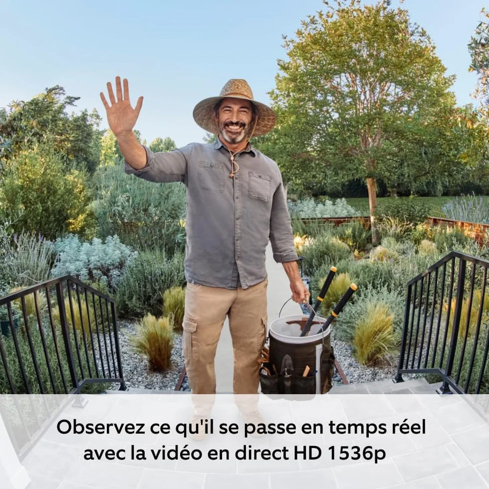 Ring sonnette vidéo Plus sans fil (Battery Video Doorbell Plus) | Caméra sonnette vidéo sans fil à installer soi-même avec vidéo HD 1536p, batterie rechargeable | Facile à installer (5 min)