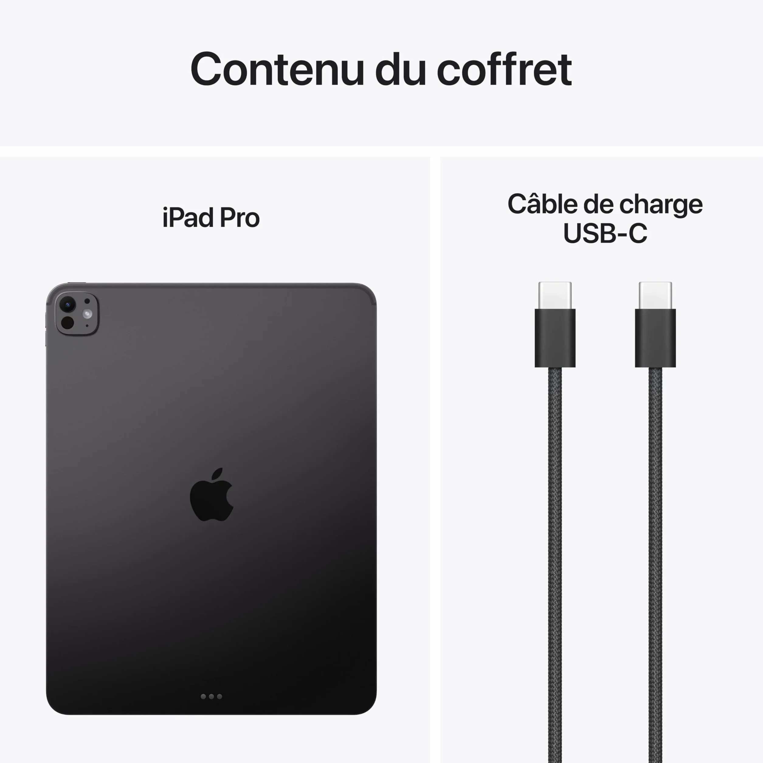 Apple iPad Pro 13 Pouces (M5) : Écran Ultra Retina XDR Verre Standard, 512 Go, Caméra Avant Horizontale 12 MP/Caméra arrière 12 MP, Wi-FI, Autonomie d’Une journée — Noir sidéral