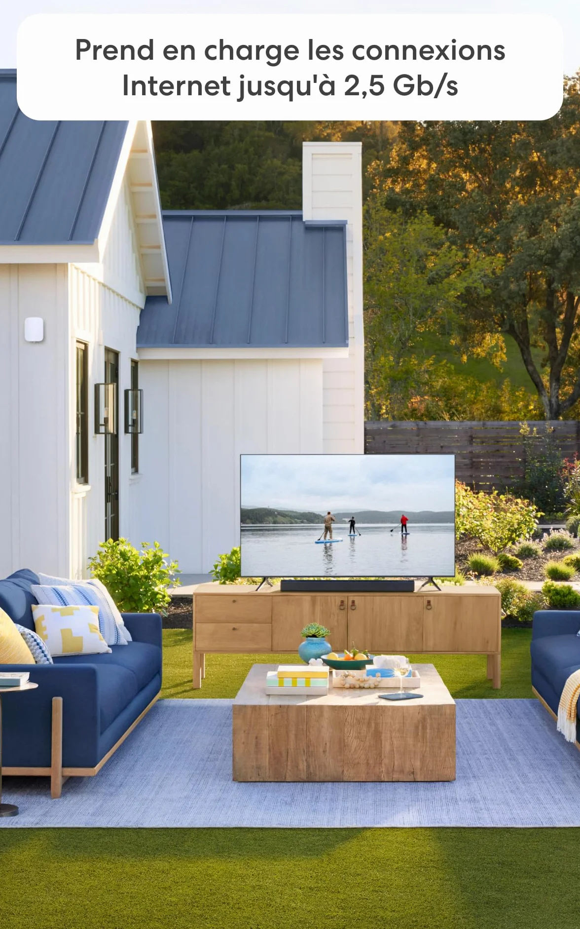 Routeur Wi-Fi maillé bibande Amazon eero Outdoor 7 (nouvelle génération) : résistance aux intempéries IP66, couvre jusqu'à 1390 m² en extérieur, adaptateur PoE+ 30 W inclus (1 pièce)