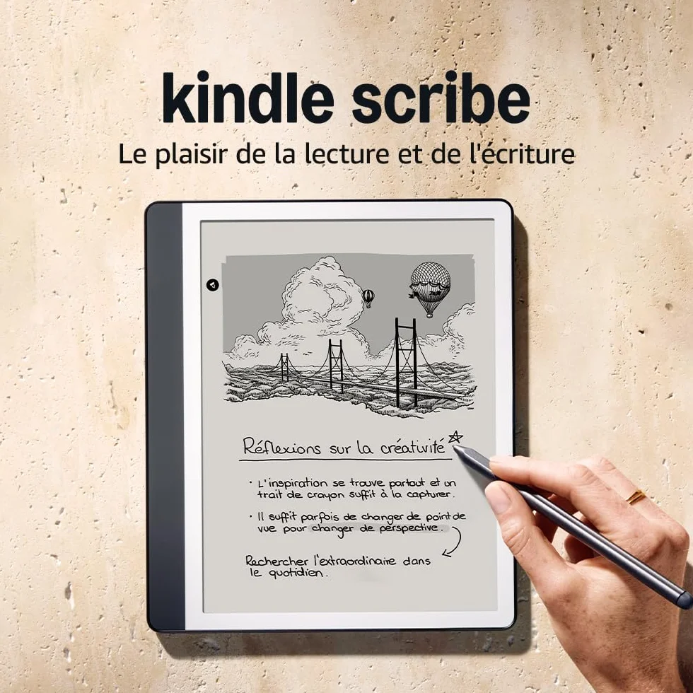 Amazon Kindle Scribe (64 Go) | Écran repensé avec bordures uniformes | Écriture dans les livres et documents | Stylet premium inclus | Gris tungstène