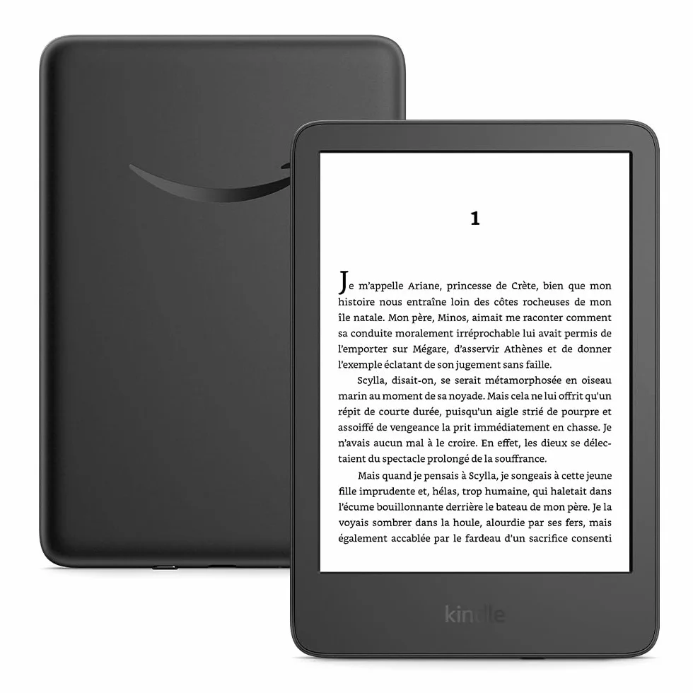 Amazon Kindle (Nouvelle génération) - Le plus léger et compact, avec écran antireflets, changements de page plus rapides et éclairage avant réglable - 16 Go - Sans publicités - Noir