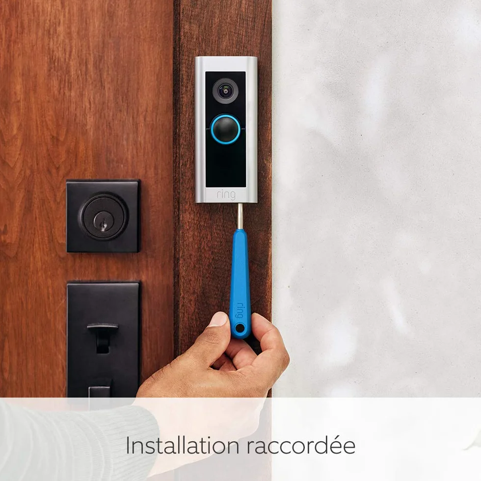 Ring Sonnette vidéo Pro filaire (anciennement Video Doorbell Pro 2) | Sonnette extérieure avec caméra, vidéo 1536p HD en plan moyen, détection de mouvements 3D, wifi | Essai Ring Home gratuit 30 j.