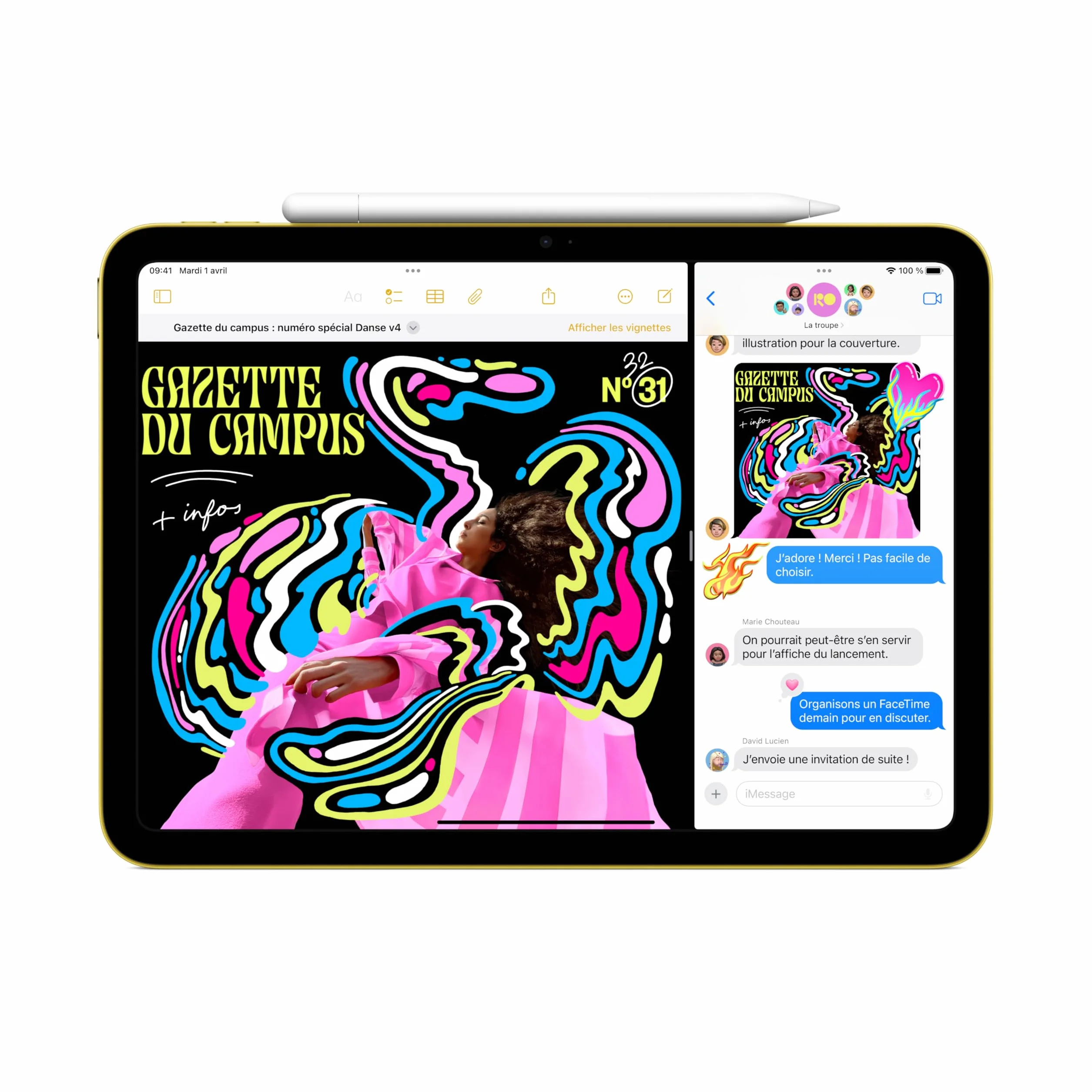 Apple iPad avec Puce A16 : Écran Liquid Retina 11 Pouces, 128 Go, Wi-FI 6, caméras Avant/arrière 12 Mpx, Touch ID, autonomie d’Une journée – Argent
