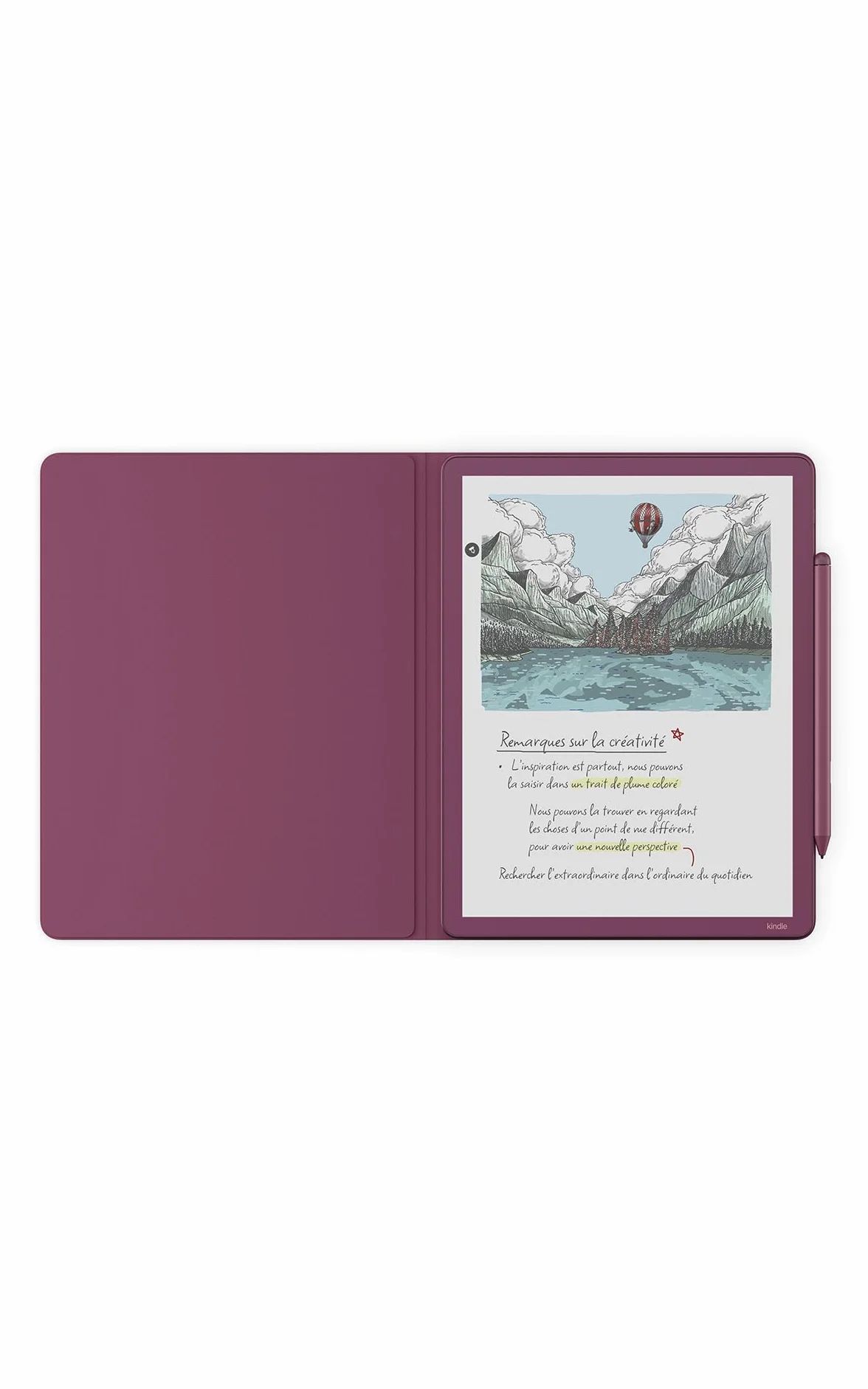 Découvrez le nouvel étui à rabat premium pour Amazon Kindle Scribe, avec système de fixation aimanté : étui de protection au style épuré en cuir premium