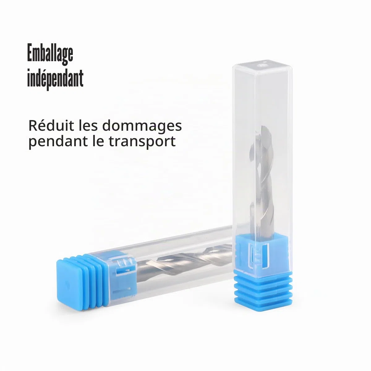 EU_HOZLY Lot de 5 fraises à tête sphérique CNC, double flûte, tige 6 mm, longueur OVL