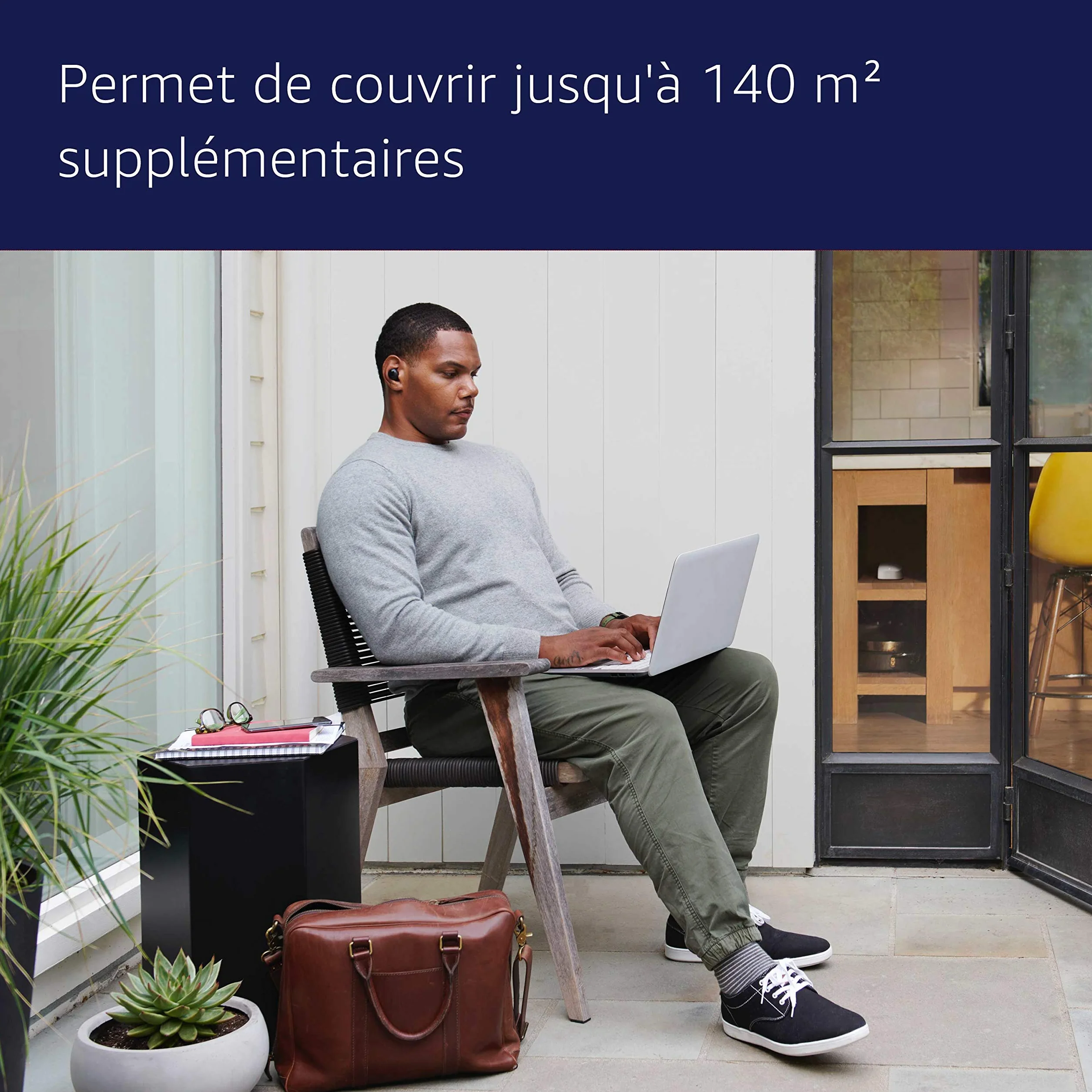 Amplificateur Wi-Fi maillé Amazon eero 6 | Couvre jusqu'à 140 m² | Possibilité de connecter plus de 75 appareils | Étend le réseau eero existant | 1 pièce | Modèle 2021
