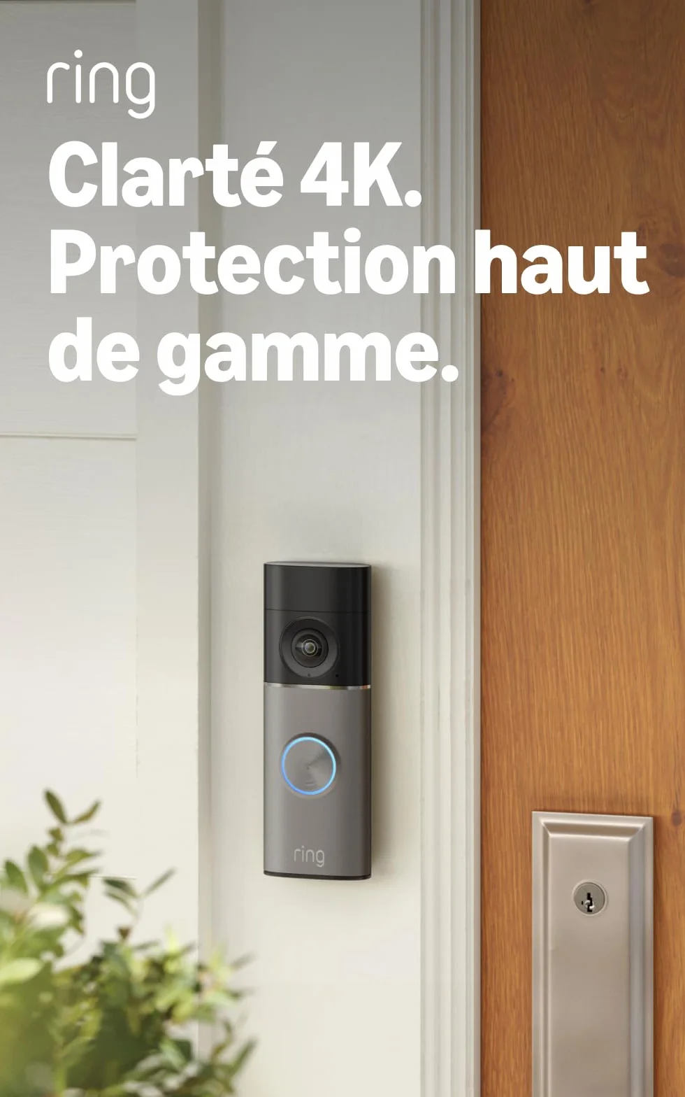 Ring Sonnette vidéo Pro sans fil (Battery Video Doorbell Pro) (nouvelle génération) | Sonnette sans fil | Retinal 4K | Zoom x10 | Batterie Ultra | Essai gratuit de 30 jours à l’abonnement Ring