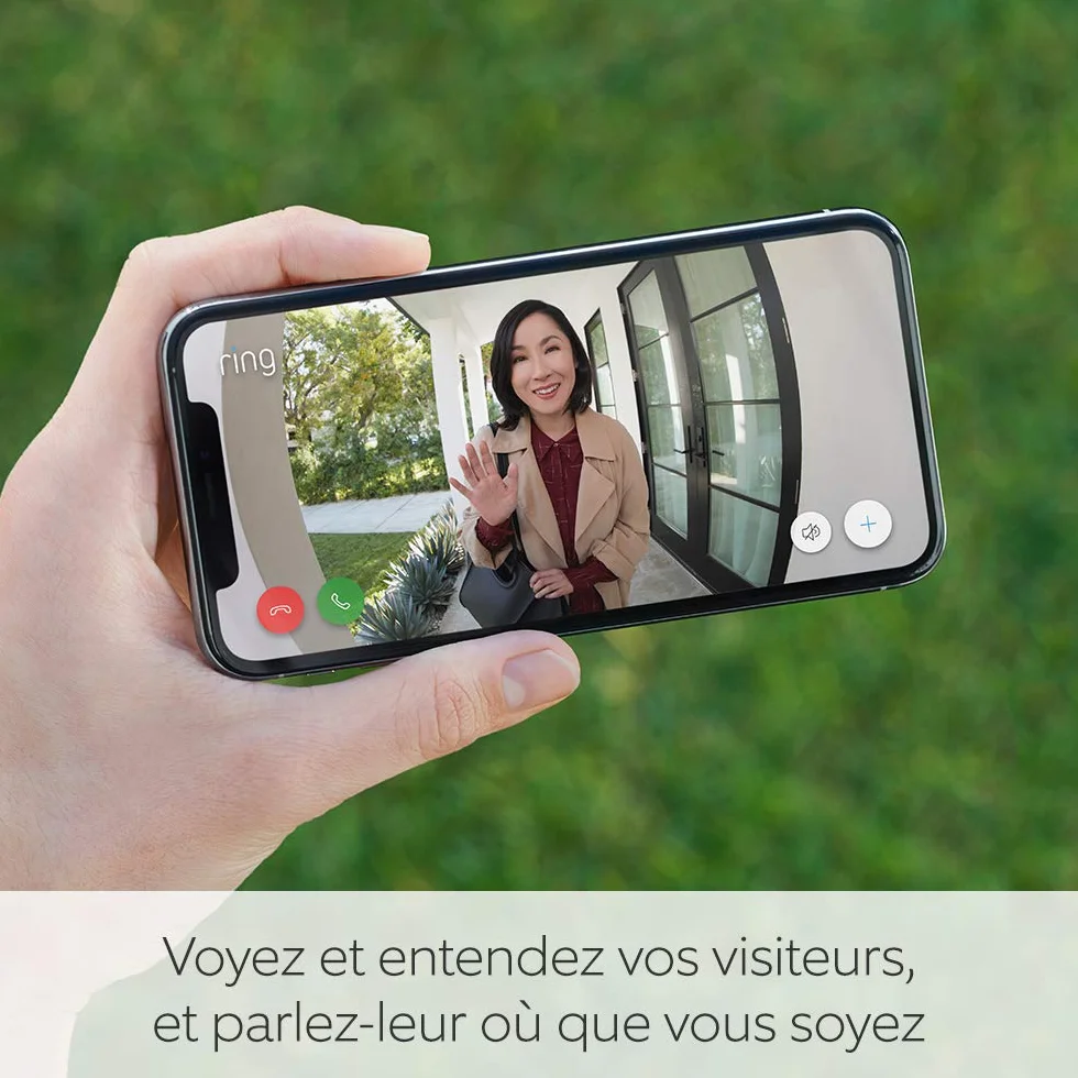 Ring Sonnette vidéo sans fil (Video Doorbell 2 gén.) | Sonnette extérieure avec caméra, vidéo HD 1080p, visiophone, détection de mouvements, installation facile | Essai Ring Home gratuit 30 j.