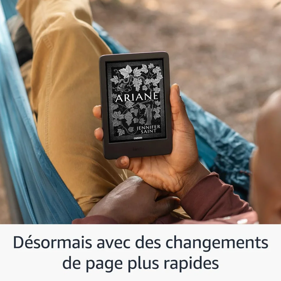 Amazon Kindle (Nouvelle génération) - Le plus léger et compact, avec écran antireflets, changements de page plus rapides et éclairage avant réglable - 16 Go - Sans publicités - Noir