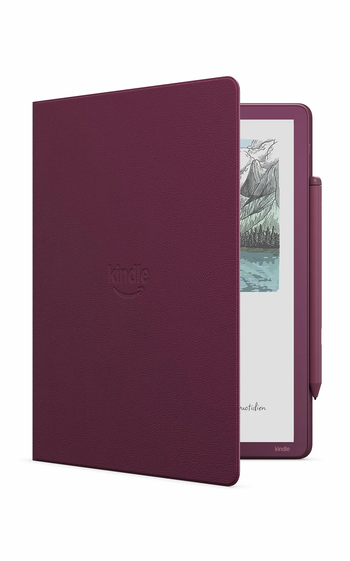 Découvrez le nouvel étui à rabat premium pour Amazon Kindle Scribe, avec système de fixation aimanté : étui de protection au style épuré en cuir premium