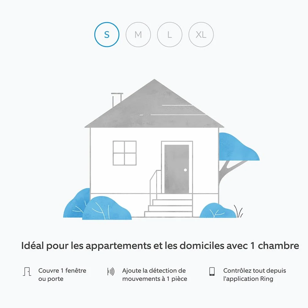 Kit Ring Alarm - S | Alarme de maison sans fil connectée, système de sécurité avec surveillance assistée en option | Sans engagement à long terme, Fonctionne avec Alexa