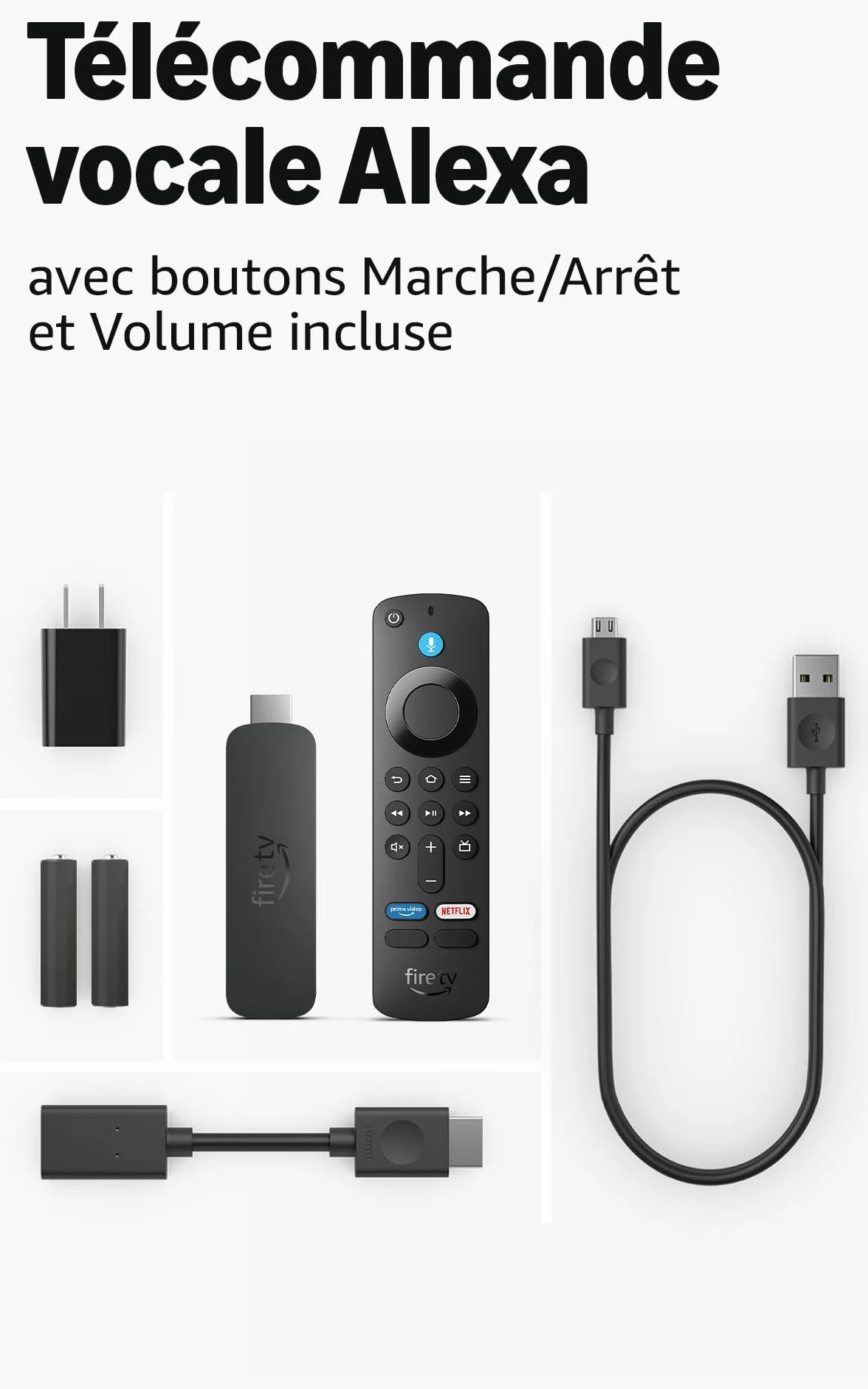 Amazon Fire TV Stick 4K Plus, avec prise en charge du Wi-Fi 6 et des technologies Dolby Vision/Atmos et HDR10+, Trouvez vos séries plus rapidement avec Alexa+