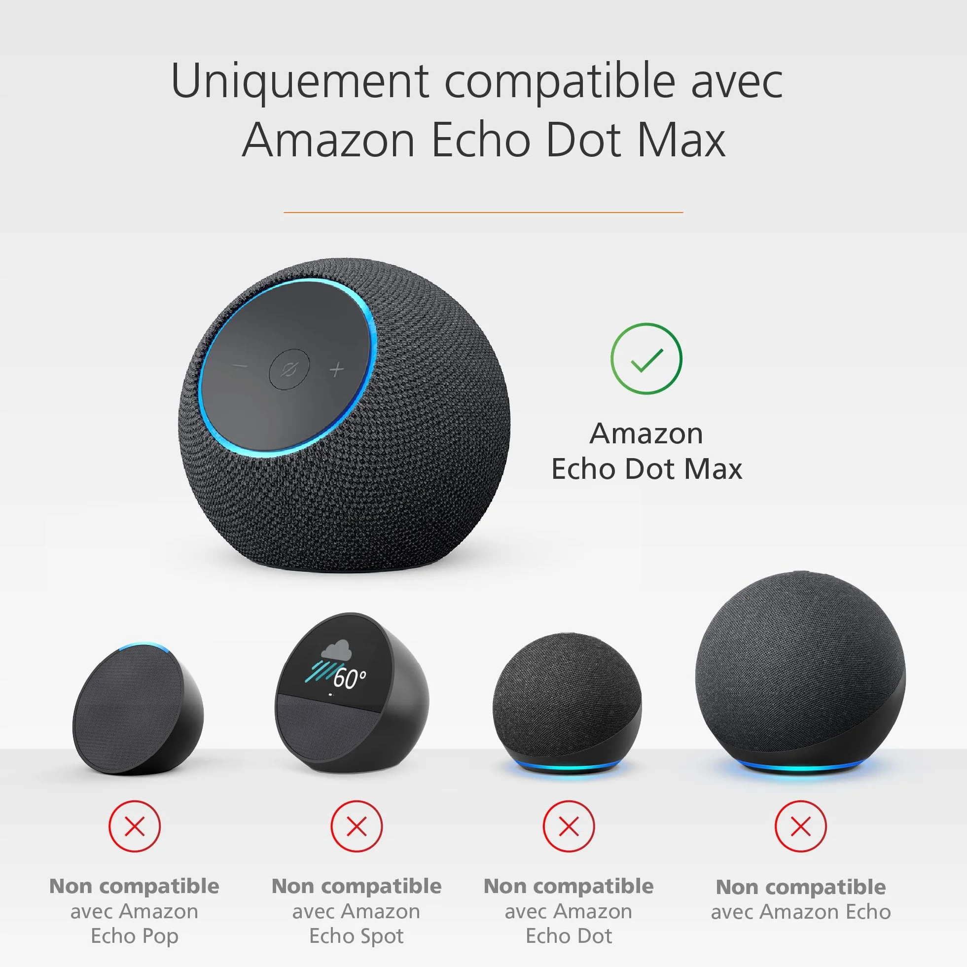 Nouveauté, socle « Made for Amazon » avec ports de charge USB-C pour Echo Dot Max