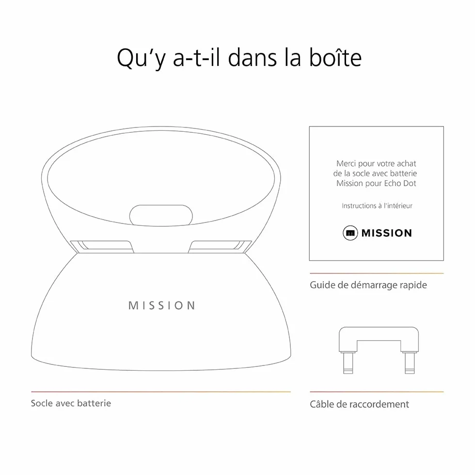 Socle avec batterie « Made for Amazon » pour Echo Dot (5e génération) Blanc