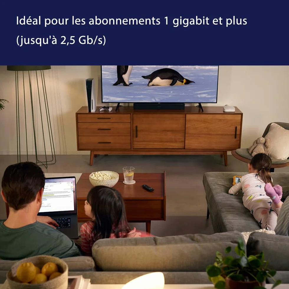 Routeur Wi-Fi maillé Amazon eero Pro 6E | Ethernet 2,5 Gb/s | Couvre jusqu'à 190 m² | Possibilité de connecter plus de 100 appareils | Idéal pour streaming, travail et gaming | 1 pièce | Modèle 2022