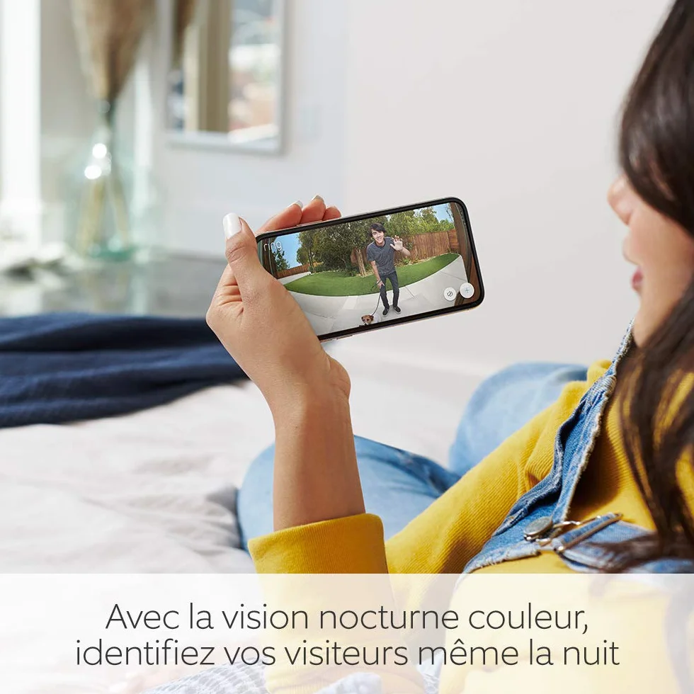Ring Sonnette vidéo Pro filaire (anciennement Video Doorbell Pro 2) | Sonnette extérieure avec caméra, vidéo 1536p HD en plan moyen, détection de mouvements 3D, wifi | Essai Ring Home gratuit 30 j.