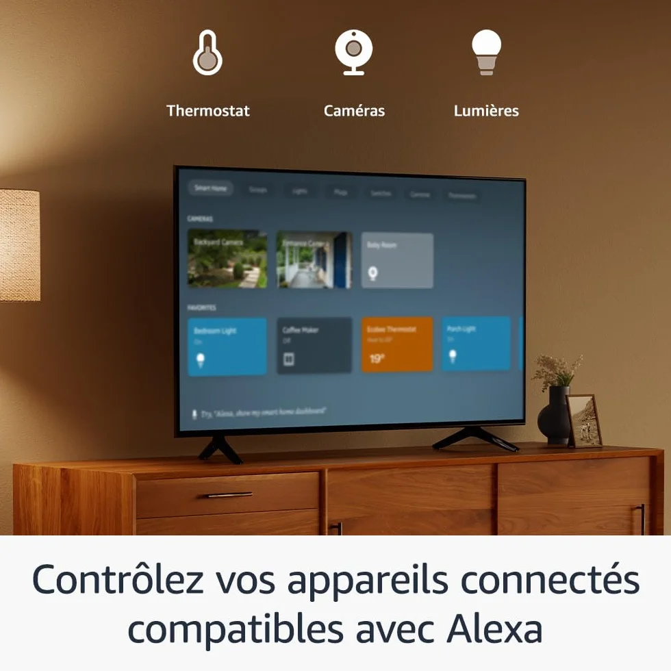 Amazon Fire TV Stick HD, TV gratuite et en direct, télécommande vocale Alexa, contrôle de la maison connectée, streaming HD