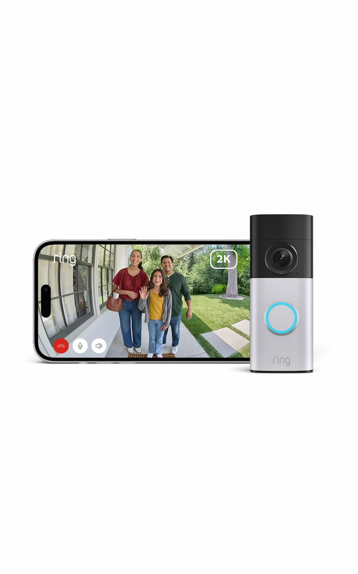 Ring sonnette vidéo Plus filaire (Wired Video Doorbell Plus, nouvelle génération) | Sonnette vidéo | Retinal 2K | Large champ de vision | Essai gratuit de 30 jours de l'abonnement Ring