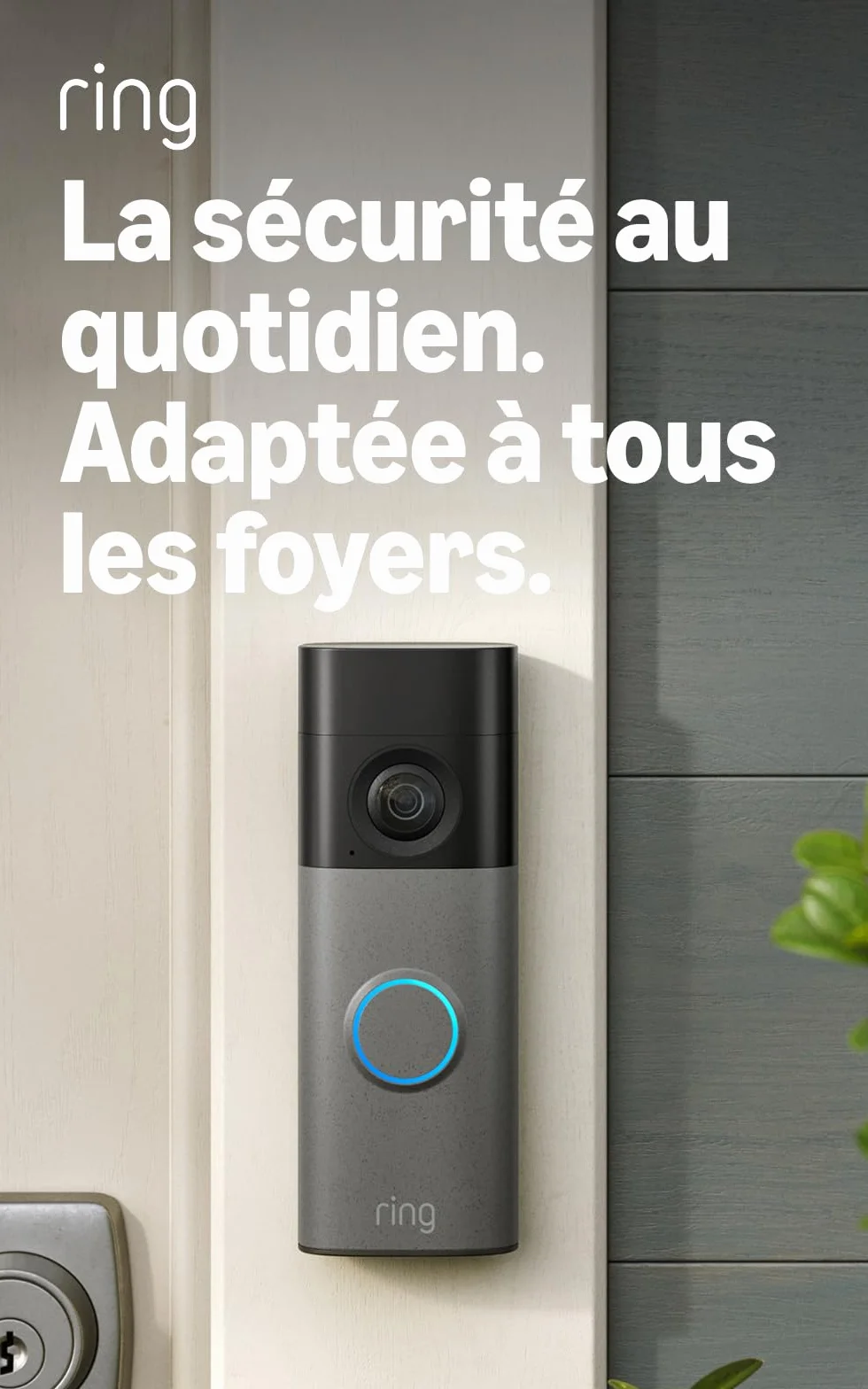 Ring sonnette vidéo sans fil (Battery Video Doorbell) (nouvelle génération) | Sonnette sans fil à installer soi-même | Retinal 2K | Zoom x6 | Batterie intégrée | Essai de 30 jours à l’abonnement Ring