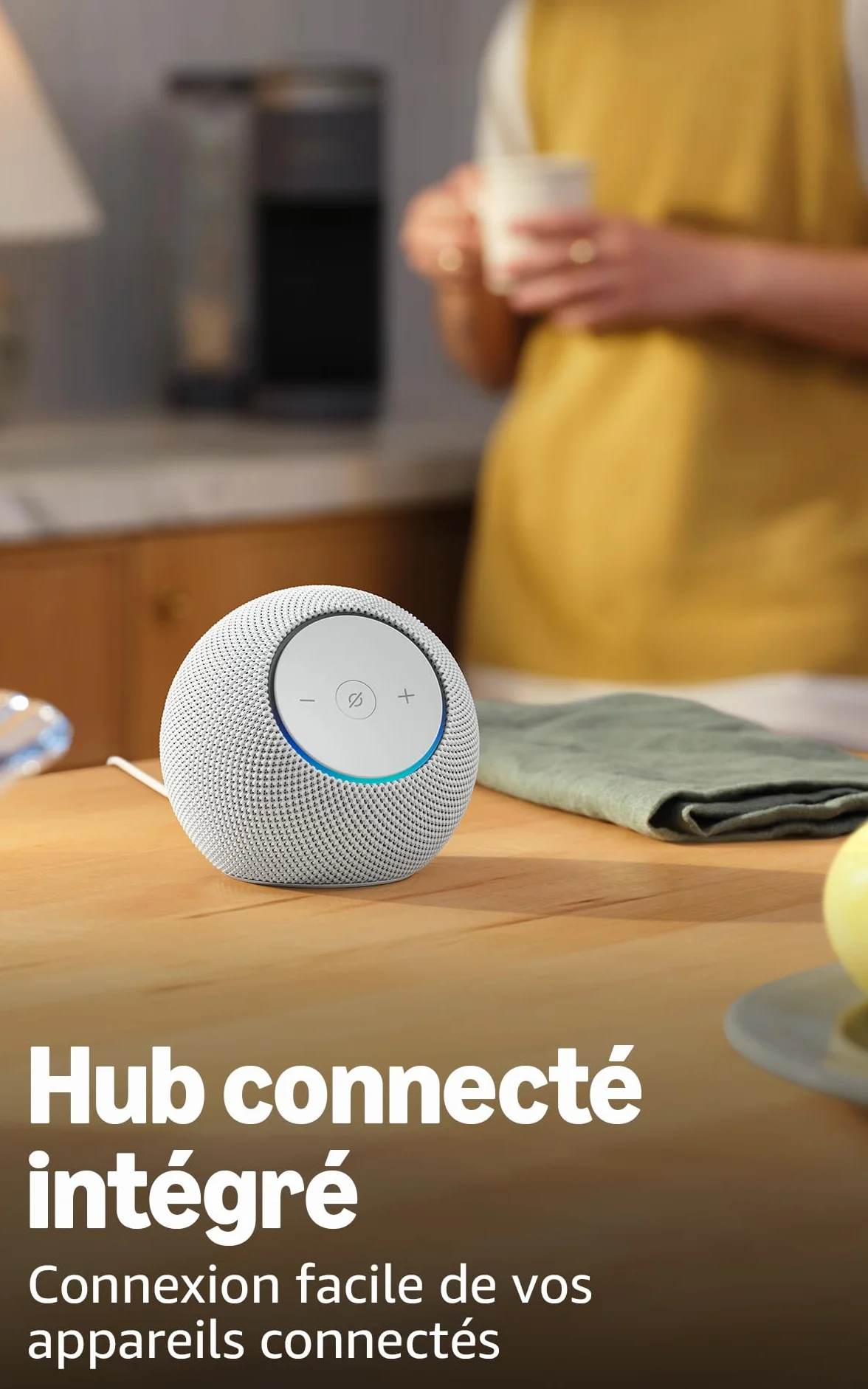 Amazon Echo Dot Max (nouvelle génération) : enceinte avec son qui emplit la pièce et hub connecté intégré, Graphite, avec accès anticipé à Alexa+