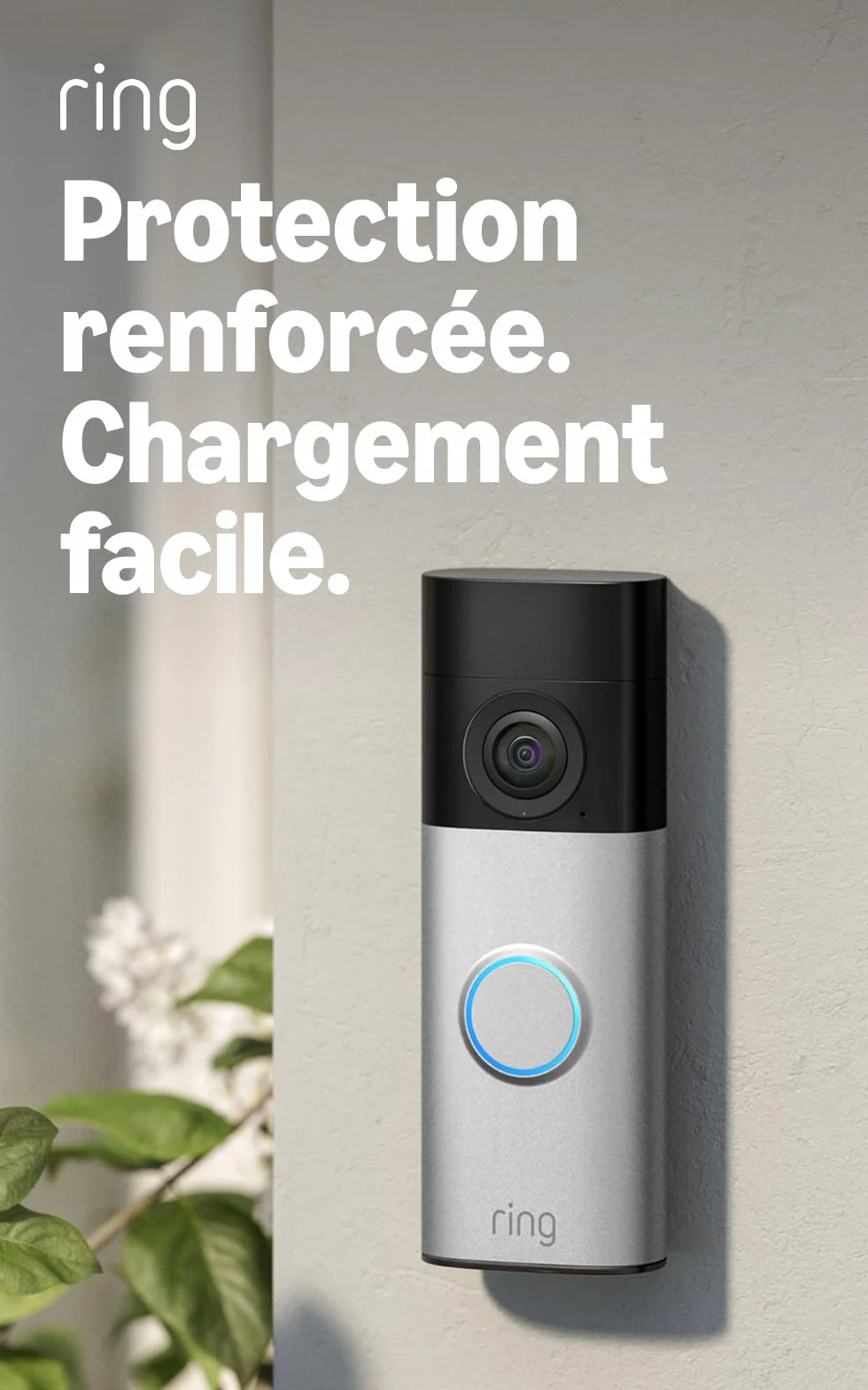 Ring sonnette vidéo Plus sans fil (Battery Video Doorbell Plus) (nouvelle génération) | Retinal 4K | Zoom x6 | Batterie rechargeable amovible | Essai gratuit de 30 jours à l’abonnement Ring