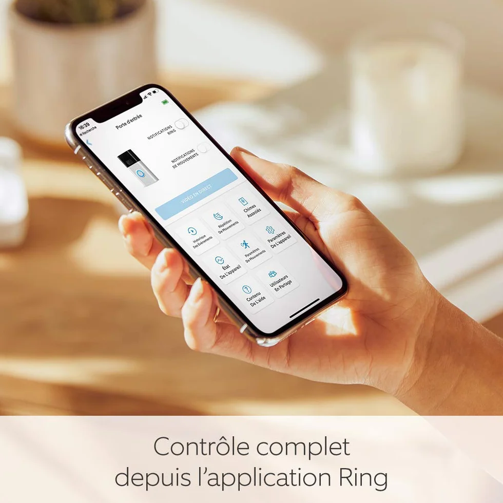 Ring Sonnette vidéo sans fil (Video Doorbell 2 gén.) | Sonnette extérieure avec caméra, vidéo HD 1080p, visiophone, détection de mouvements, installation facile | Essai Ring Home gratuit 30 j.