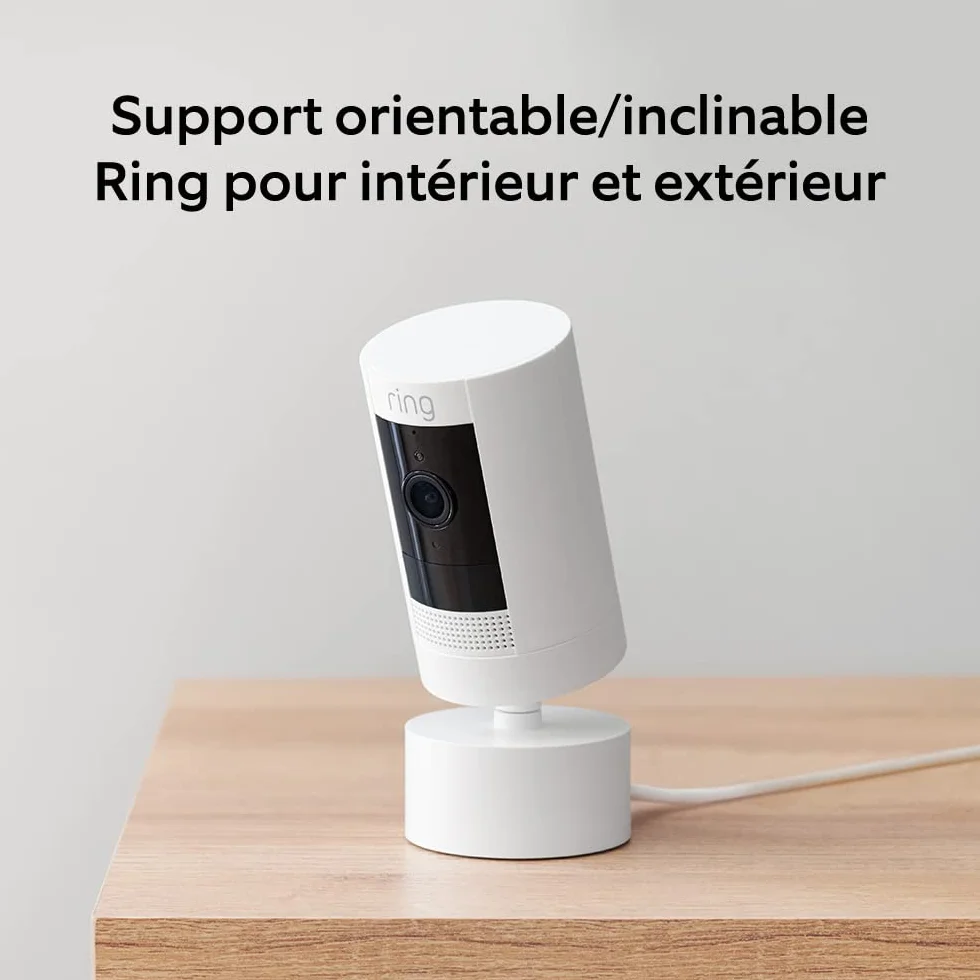 Ring Support orientable/inclinable pour Stick Up Cam Plug-In | Intérieur/extérieur (adaptateur secteur et caméra non inclus) | Blanc