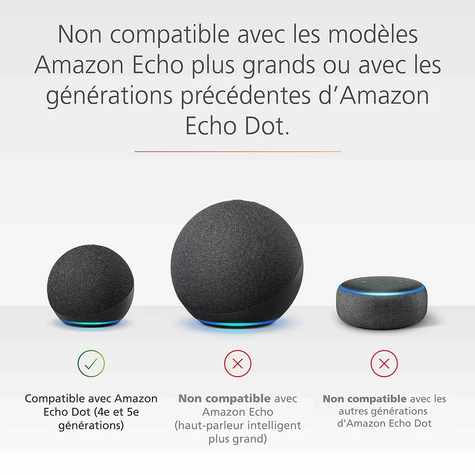 Socle avec batterie « Made for Amazon » pour Echo Dot (5e génération) Blanc