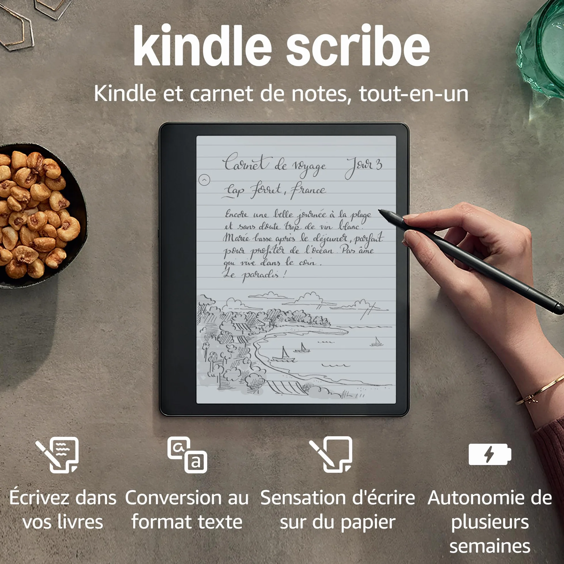 Kindle Scribe (2022) - 32 Go | Le premier Kindle et carnet de notes numérique tout-en-un, avec écran Paperwhite 10,2" de 300 ppp | Stylet premium inclus