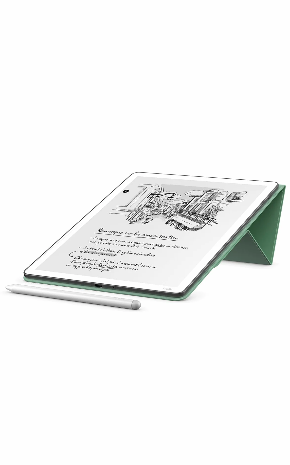 Étui à rabat avec système de fixation aimanté pour Amazon Kindle Scribe : étui de protection fonctionnel, conçu dans un souci de durabilité et fabriqué à partir d'un matériau d'origine végétale