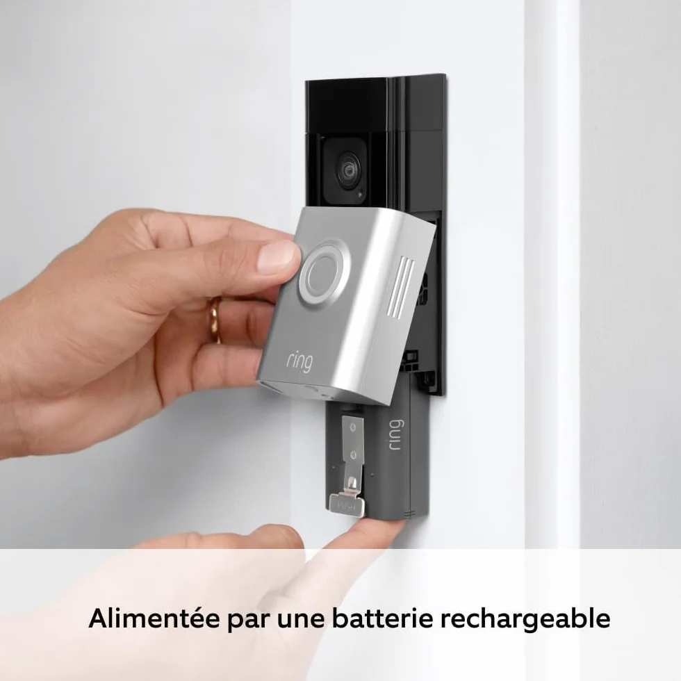 Ring sonnette vidéo Plus sans fil (Battery Video Doorbell Plus) | Caméra sonnette vidéo sans fil à installer soi-même avec vidéo HD 1536p, batterie rechargeable | Facile à installer (5 min)