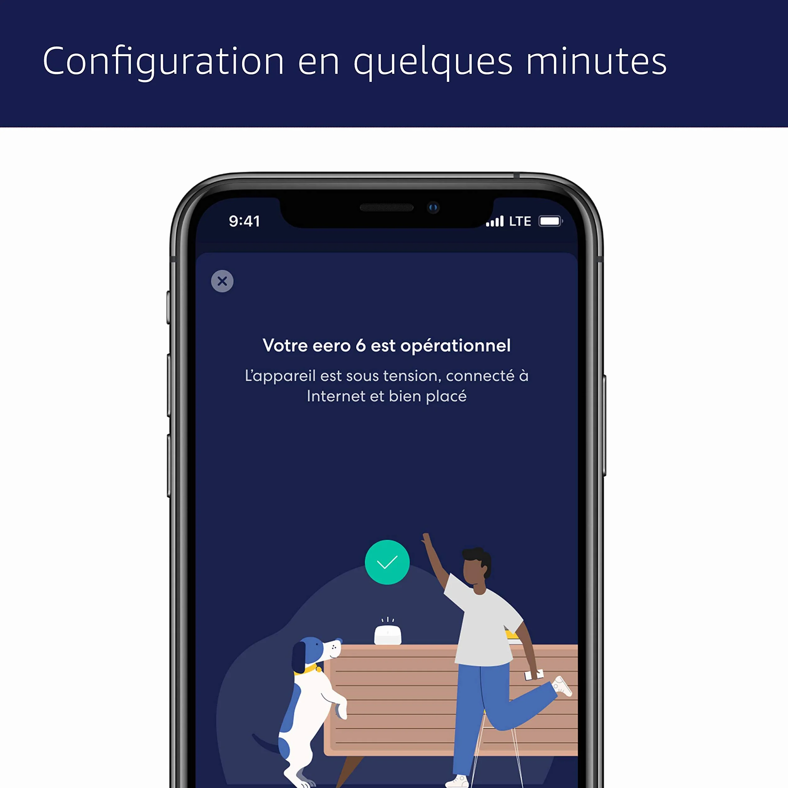 Amplificateur Wi-Fi maillé Amazon eero 6 | Couvre jusqu'à 140 m² | Possibilité de connecter plus de 75 appareils | Étend le réseau eero existant | 1 pièce | Modèle 2021