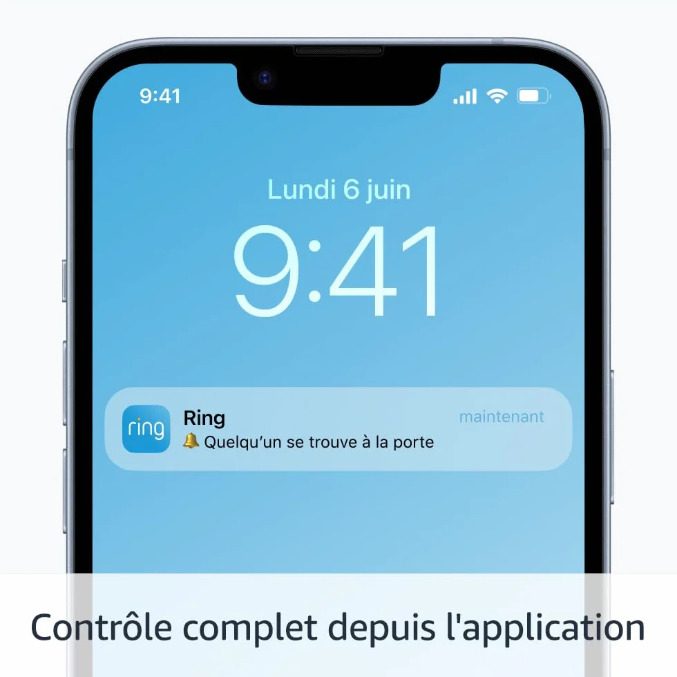 Sonnette vidéo Pro sans fil Ring (Battery Video Doorbell Pro) | Sonnette avec vidéo en plan moyen, détection de mouvements 3D, vision nocturne couleur et Wi-Fi